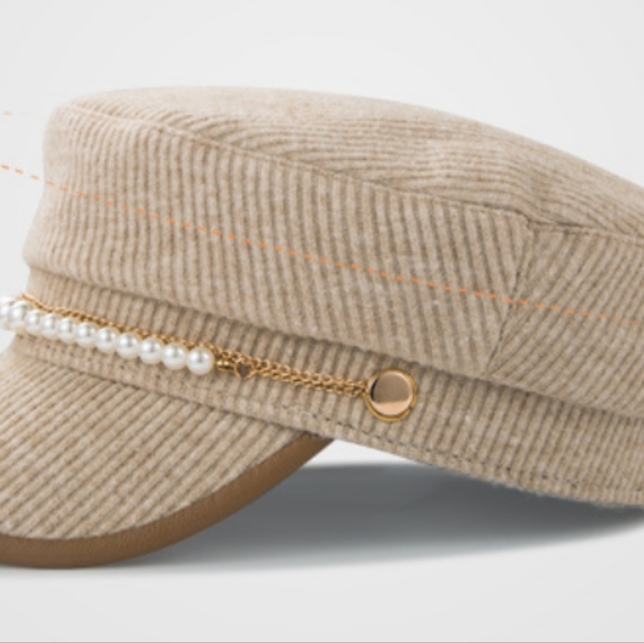 Winter Fashion Pearl Chain Hat - Picture 3 of 5